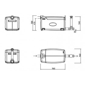 Dimensions du filtre à eau grise light Biolan